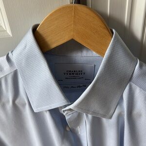 Charles Tyrwhitt Blue Dress Shirt Slim Fit Non-iron
